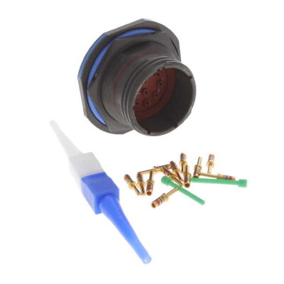 11 Position Circular Connector Receptacle, Male Pins Crimp - 1