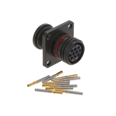 10 Position Circular Connector Receptacle, Female Sockets Crimp - 1