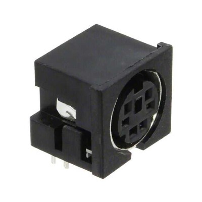 6 Position Circular Connector Receptacle, Female Sockets Solder - 1