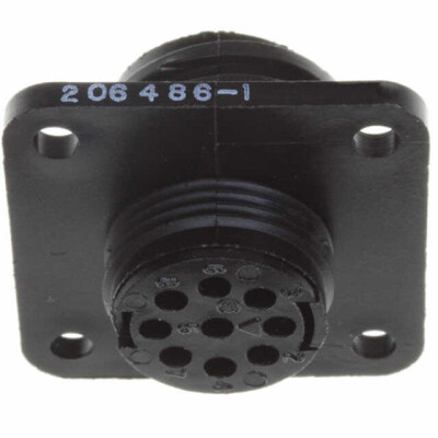 9 Position Circular Connector Receptacle Housing Panel Mount - 1