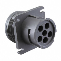 6 Position Circular Connector Receptacle Housing Panel Mount - TE Connectivity Deutsch Connectors