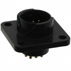 10 Position Circular Connector Receptacle, Male Pins Solder Cup - JAE Electronics