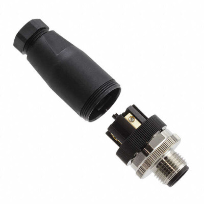 4 Position Circular Connector Receptacle, Male Pins Screw - 1