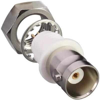 BNC Connector Jack, Female Socket 50Ohm Panel Mount Solder Cup - 1