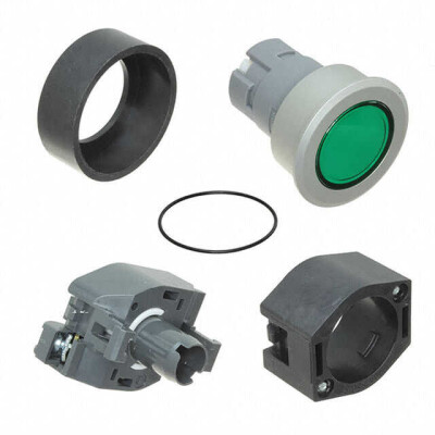 Configurable Switch Body Pushbutton, Round Illuminated - Green - 1