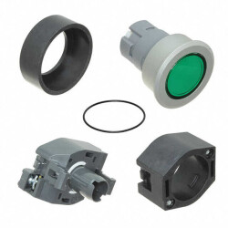 Configurable Switch Body Pushbutton, Round Illuminated - Green - EAO