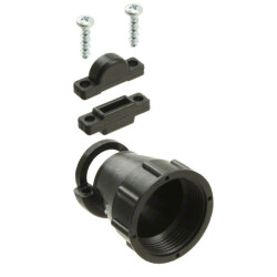 Black Connector Backshell, Cable Clamp 15/16-20 UNEF 17 - TE Connectivity AMP Connectors