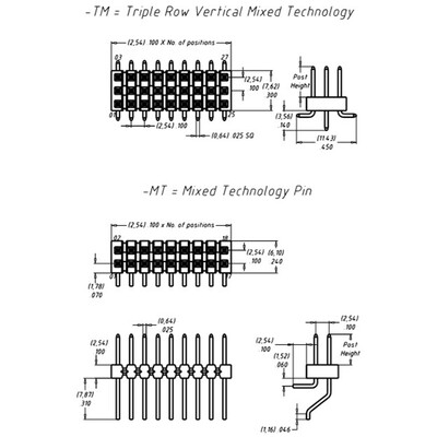 Connector Header Surface Mount 10 position 0.100