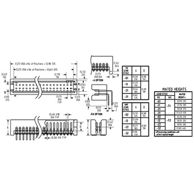 Connector Header Surface Mount 20 position 0.050