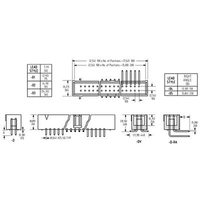 Connector Header Surface Mount 20 position 0.100