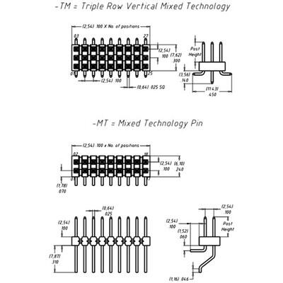 Connector Header Surface Mount 4 position 0.100