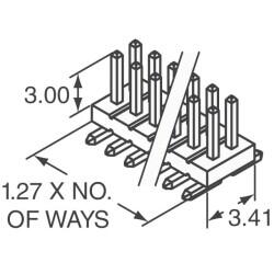 Connector Header Surface Mount 40 position 0.050