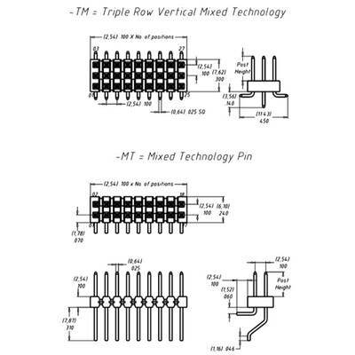 Connector Header Surface Mount 8 position 0.100