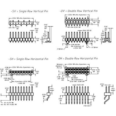 Connector Header Surface Mount 8 position 0.100