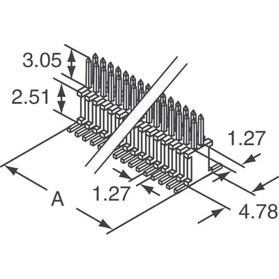 Connector Header Surface Mount, Right Angle 10 position 0.050