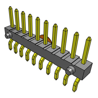 Connector Header Surface Mount, Right Angle 10 position 0.100