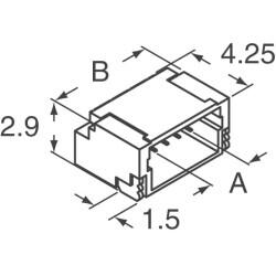 Connector Header Surface Mount, Right Angle 6 position 0.039