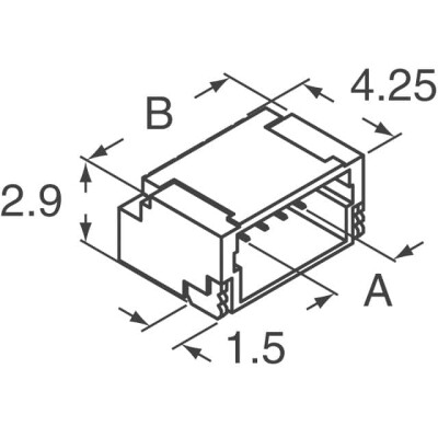 Connector Header Surface Mount, Right Angle 6 position 0.039