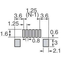 Connector Header Surface Mount, Right Angle 8 position 0.049