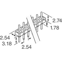 Connector Header Through Hole 2 position 0.100