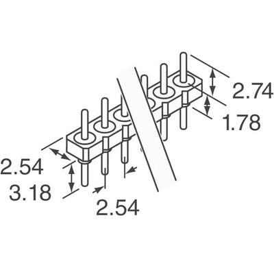 Connector Header Through Hole 2 position 0.100