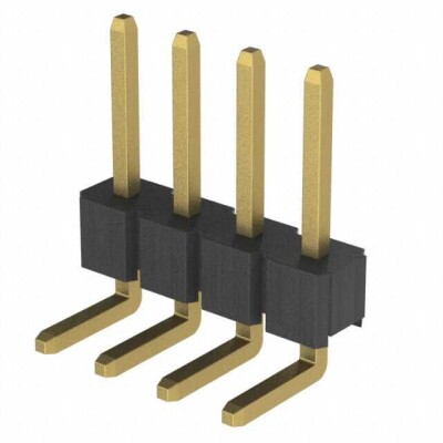 Connector Header Through Hole, Right Angle 4 position 0.100