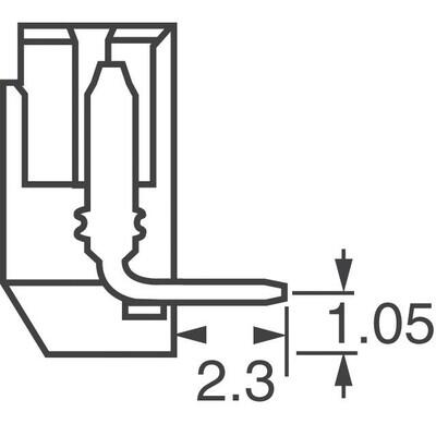 Connector Header Through Hole, Right Angle 2 position 0.049