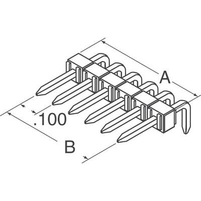 Connector Header Through Hole, Right Angle 4 position 0.100