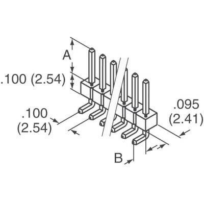 Connector Header Through Hole, Right Angle 4 position 0.100