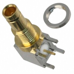 1.0/2.3 Connector Receptacle, Female Socket 75 Ohms Panel Mount, Through Hole, Right Angle Solder - Amphenol RF