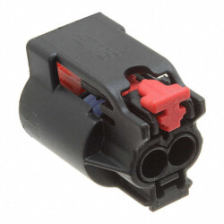 2 Rectangular Connectors - Housings Plug Black 0.157