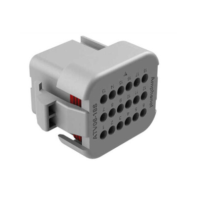 18 Rectangular Connectors - Housings Plug Gray - 1