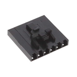 6 Rectangular Connectors - Housings Plug Black 0.100