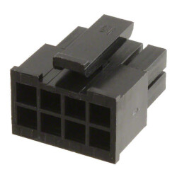 8 Rectangular Connectors - Housings Receptacle Black 0.118