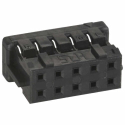 10 Rectangular Connectors - Housings Receptacle Black 0.079