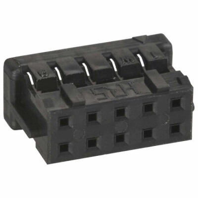 10 Rectangular Connectors - Housings Receptacle Black 0.079