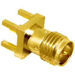 RP-SMA Connector Receptacle, Male Pin 50 Ohms Through Hole Solder - TE Connectivity Linx