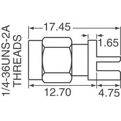 RP-SMA Connector Plug, Female Socket 50Ohm Board Edge, End Launch Solder - 2