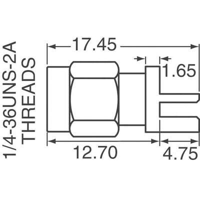 RP-SMA Connector Plug, Female Socket 50Ohm Board Edge, End Launch Solder - 2