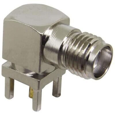 SMA Connector Receptacle, Female Socket 50Ohm Through Hole, Right Angle Solder - 1
