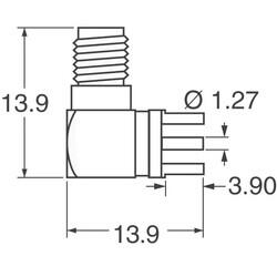 SMA Connector Receptacle, Female Socket 50Ohm Through Hole, Right Angle Solder - Linx Technologies Inc. (1)