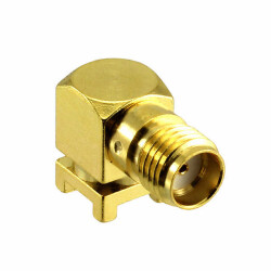 SMA Connector Receptacle, Female Socket 50 Ohms Surface Mount, Right Angle Solder - TE Connectivity Linx