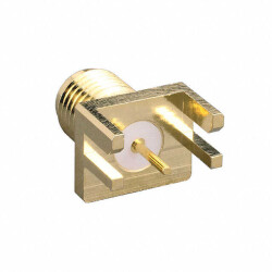 SMA Connector Receptacle, Female Socket 50 Ohms Board Edge, End Launch Solder - TE Connectivity Linx (1)