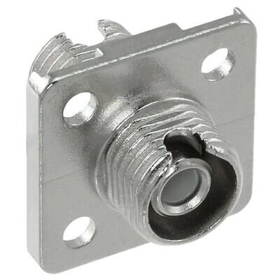 Coupler Fiber Optic Connector FC Receptacle To FC Receptacle Panel Mount, Square Flange - 1