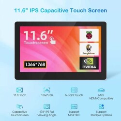 CrowVision 11.6inch IPS Capacitive Touch Screen for Raspberry Pi 4/5 - 1366x768 HD Display with Multi-Touch - Elecrow (1)