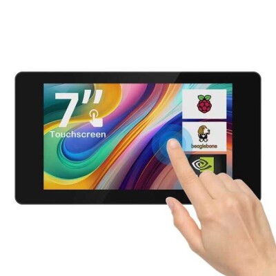 CrowVision 7inch HD 1024×600 IPS Capacitive Touch Screen for Raspberry Pi and SBCs – Plug and Play - 1