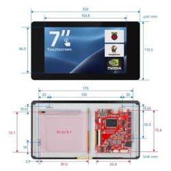 CrowVision 7inch HD 1024×600 IPS Capacitive Touch Screen for Raspberry Pi and SBCs – Plug and Play - Elecrow (1)
