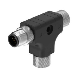 Circular Connector Distributor T-Shaped 5/5 (2) Male Pins/Female Sockets (2) Free Hanging (In-Line) - Banner Engineering Corporation