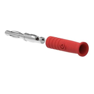 Tip Plug Connector Standard Tip Solder or Solderless Red - 1