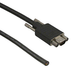 D-Sub Cable Assembly D-Type, Micro-D Black, Individual (Round) 1.50' (457.20mm) Receptacle, Female Sockets to Individual Wire Leads Shielded - Molex